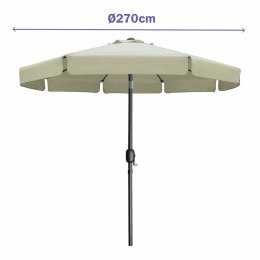 Marbueno Parasol Acero 8 Varillas D270 cm Poliester Beige Jardin, Piscina 10488