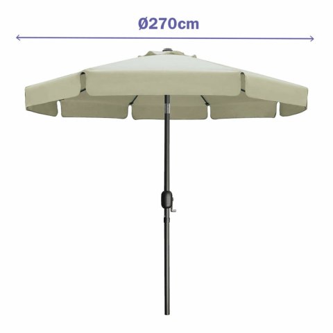 Marbueno Parasol Acero 8 Varillas D270 cm Poliester Beige Jardin, Piscina 10488
