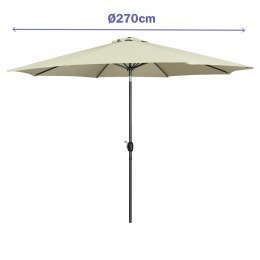Marbueno Parasol Acero 8 Varillas D270 cm Poliester Beż Ogród, Basen, Taras 10483