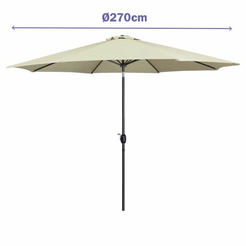 Marbueno Parasol Acero 8 Varillas D270 cm Poliester Beż Ogród, Basen, Taras 10483