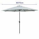Marbueno Parasol Acero 8 Varillas D270 cm Poliester Blanco Jardín, Piscina 10484