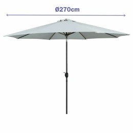 Marbueno Parasol Acero 8 Varillas D270 cm Poliester Blanco Jardín, Piscina 10484