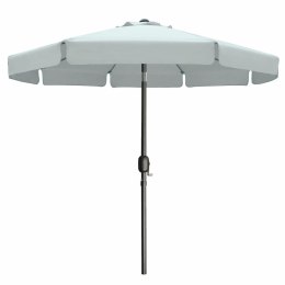 Marbueno Parasol Acero 8 Varillas D300 cm Poliester Blanco Jardín, Piscina 10489