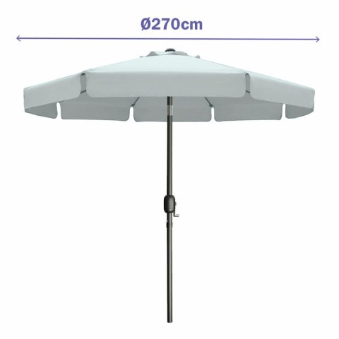 Marbueno Parasol Acero 8 Varillas D300 cm Poliester Blanco Jardín, Piscina 10489