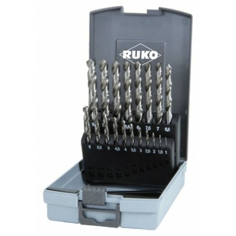 Zestaw wierteł RUKO 9 mm 10 mm 6 mm 3 mm 7 mm 5 mm 4 mm 2 mm 8 mm 1,5 mm 2,5 mm 3,5 mm 4,5 mm 5,5 mm 1 mm 8,5 mm 4,25 mm 6,5 mm