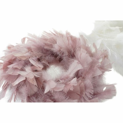 Bożonarodzeniowa korona DKD Home Decor Piana Pióro (sprężyna) (40 x 40 x 6 cm) (2 pcs)