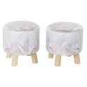 Ergonomiczny DKD Home Decor Szary PU Sosna Tropikalny (30 x 30 x 30 cm) (2 Sztuk) (30 x 30 x 32 cm)