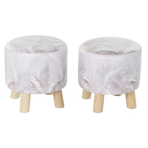 Ergonomiczny DKD Home Decor Szary PU Sosna Tropikalny (30 x 30 x 30 cm) (2 Sztuk) (30 x 30 x 32 cm)