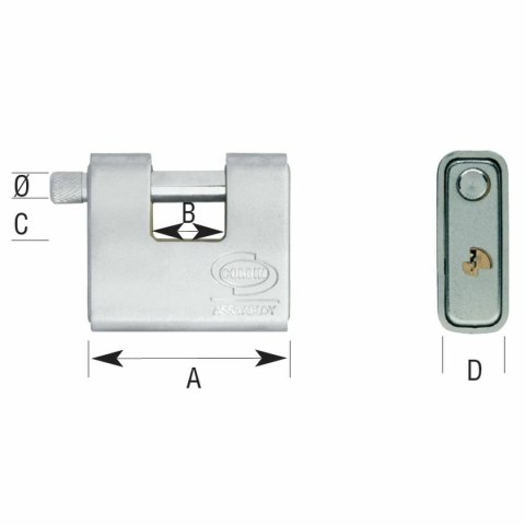 Zamek na klucz CORBIN Prostokątny Metal Mosiądz Stal Opancerzony