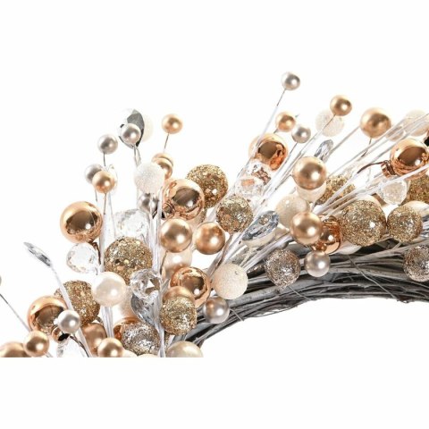 Bożonarodzeniowa korona DKD Home Decor Metal Poliester (40 x 10 x 40 cm) (2 Sztuk)