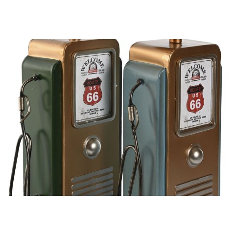 Stolné hodiny Home ESPRIT Kolor Zielony Pomarańczowy Vintage gasolinera (2 Sztuk)