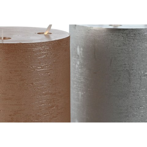 Świeca LED DKD Home Decor Złoty Srebrzysty 15 x 15 x 20 cm (AA) (2 Sztuk)