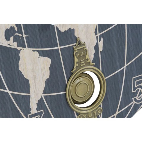 Zegar Ścienny DKD Home Decor Czarny Beżowy Metal MDF Mapa Świata (58 x 8 x 58 cm)