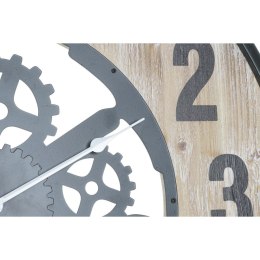 Zegar Ścienny DKD Home Decor Naturalny Czarny MDF Żelazo Koła zębate (60 x 4,5 x 60 cm)