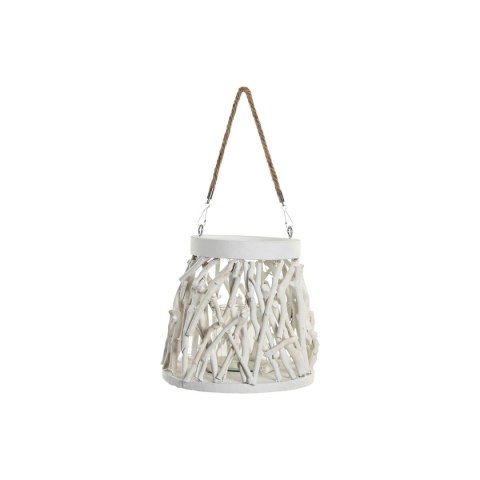 Świeczniki Home ESPRIT Biały Drewno Szkło 35 x 35 x 32 cm (2 Sztuk)