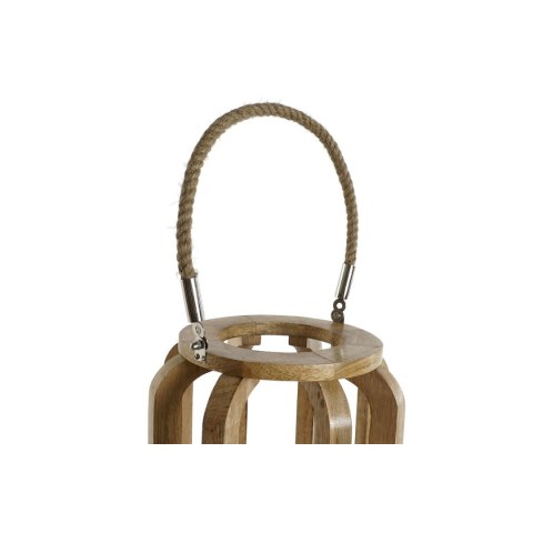 Świeczniki Home ESPRIT Naturalny Szkło Drewno mango 25 x 25 x 35 cm