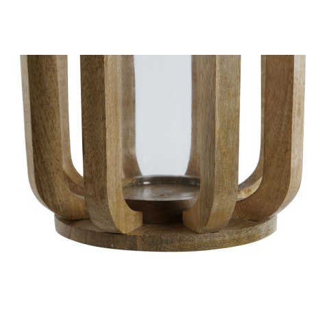 Świeczniki Home ESPRIT Naturalny Szkło Drewno mango 25 x 25 x 35 cm