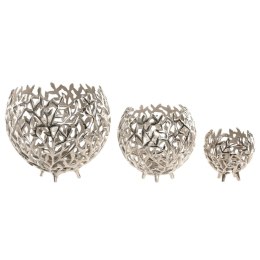 Świeczniki Home ESPRIT Srebrzysty Aluminium 20 x 20 x 18 cm