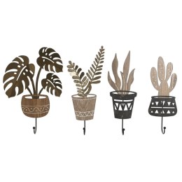 Wieszak ścienny Home ESPRIT Naturalny Metal Drewno MDF 16 x 4 x 30 cm (4 Sztuk)