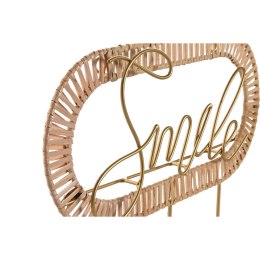 Wieszak ścienny Home ESPRIT Złoty Naturalny Metal Rattan 40 x 6,4 x 28,6 cm (2 Sztuk)