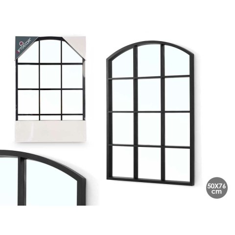 Lustro ścienne Gift Decor Czarny Okno 50,5 X 2,5 X 76 cm (4 Sztuk)