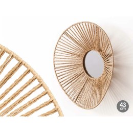 Lustro ścienne Gift Decor Naturalny Owalne 43 x 13,5 x 38 cm (4 Sztuk)