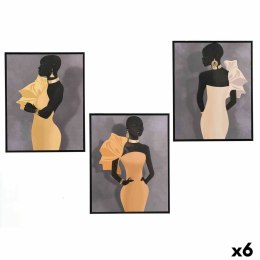 Płótno Gift Decor Żółty Czarny Szary 40 x 3 x 50 cm (6 Sztuk)