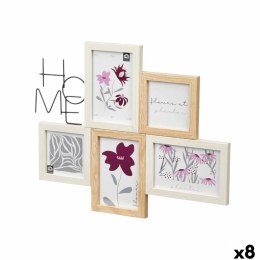 Ramka na Zdjęcia Gift Decor Naturalny Metal Drewno MDF (8 Sztuk)