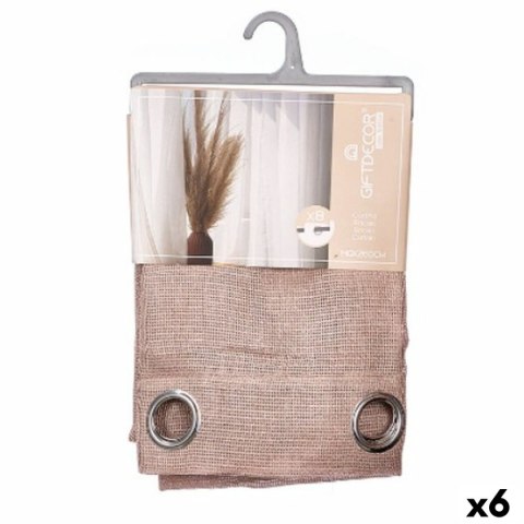 Zasłona Gift Decor Brązowy 140 x 260 cm (6 Sztuk)