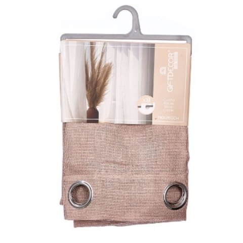 Zasłona Gift Decor Brązowy 140 x 260 cm (6 Sztuk)