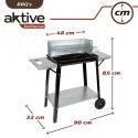 Grill Węglowy na Kólkach Aktive Metal emaliowany 90 x 85 x 32 cm Czarny