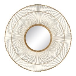 Lustro ścienne 76 x 4 x 76 cm Złoty Metal