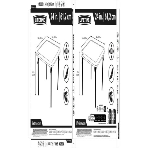Stolik Dziecięcy Lifetime Biały Składany 61 x 53,5 x 61 cm Stal Plastikowy