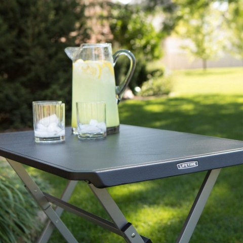 Stolik Lifetime Czarny 75 x 66 x 50,5 cm Stal Plastikowy