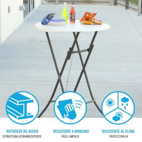 Stolik Lifetime Krem 84 x 110 x 84 cm Stal Plastikowy