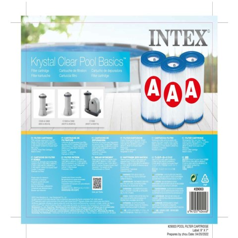 Wymienne wkłady Intex Rodzaj A (3 Sztuk) (6 Sztuk)