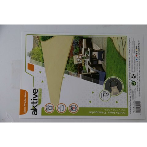 Żagle przeciwsłoneczne Aktive Trójkątny Krem 360 x 0,5 x 360 cm (4 Sztuk)