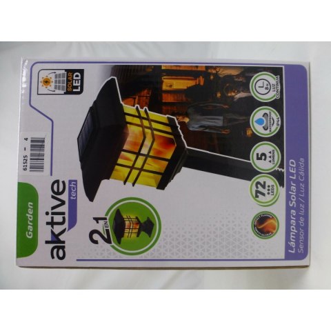 Zestaw solarnych palików ogrodowych Aktive Plastikowy 13,5 x 46 x 13,5 cm (4 Sztuk)