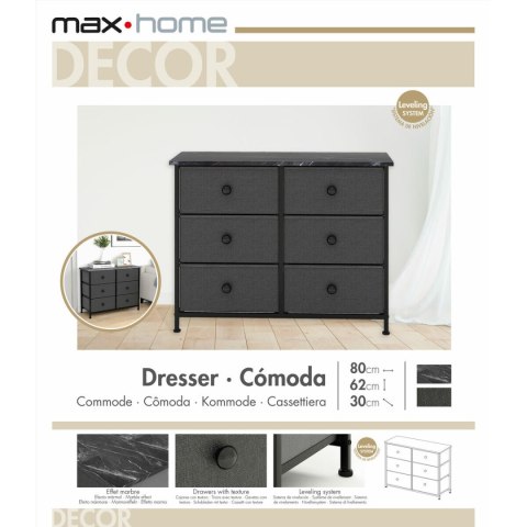 Komoda Max Home Szary Marmur 80 x 62 x 30 cm