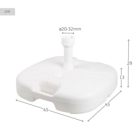 Podstawa pod parasol Aktive Biały Ø 32 mm Ø 20 mm 45 x 29 x 45 cm (5 Sztuk)