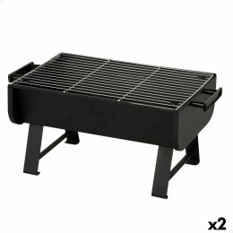 Przenośny grill Aktive Stal 45 x 25 x 30 cm Czarny (2 Sztuk)