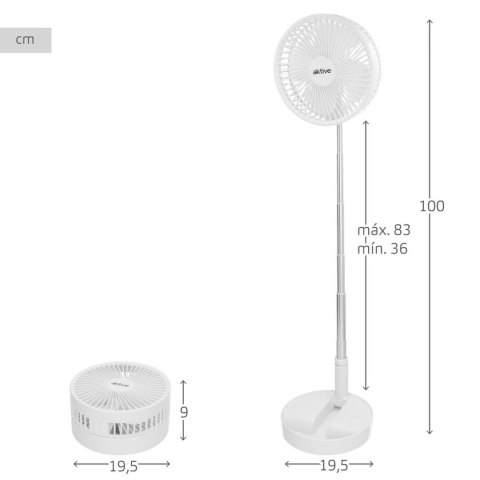 Przenośny składany wentylator Aktive Wielokrotnego ładowania (4 Sztuk)
