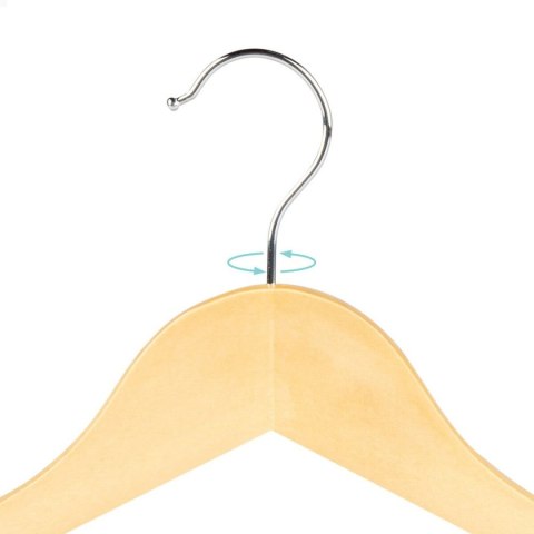 Zestaw Wieszaków Max Home Naturalny Drewno Stal 44,5 x 23 x 1 cm 10 Części (6 Sztuk)