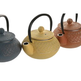 Dzbanek na herbatę Home ESPRIT Żółty Niebieski Pomarańczowy Stal nierdzewna Żelazo 300 ml (3 Sztuk)