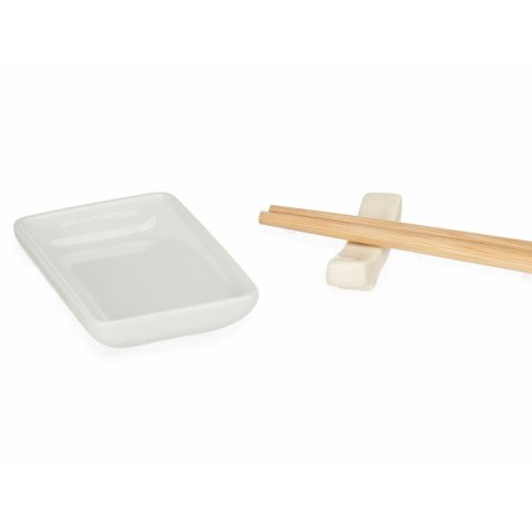 Zestaw do Sushi Kinvara Biały Bambus Porcelana 27,5 x 2,5 x 20,5 cm 19,5 x 2,5 x 26,5 cm (12 Części) (6 Sztuk)