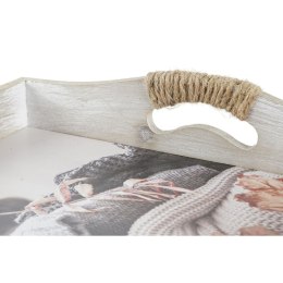 Zestaw tacek DKD Home Decor Wielokolorowy 40 x 30 x 6 cm Drewno MDF (2 Sztuk)