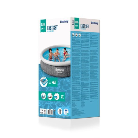 Bestway Basen dmuchany dla dorosłych Aro Ratan z filtrem 366x76 cm Ogrodnictwo 57445
