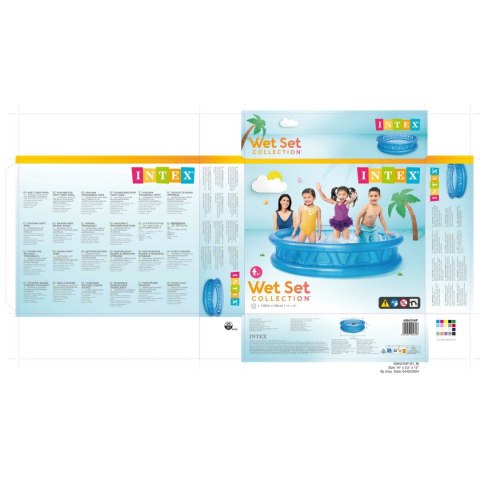 Dmuchany Fotel dla Dzieci Intex Niebieski Okrągła 790 L 188 x 46 x 188 cm (3 Sztuk)