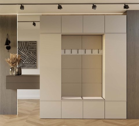 Garderoba HAGA IV 2Sz2W KASZMIR BEŻ 2x Szafa + 2x Wieszak