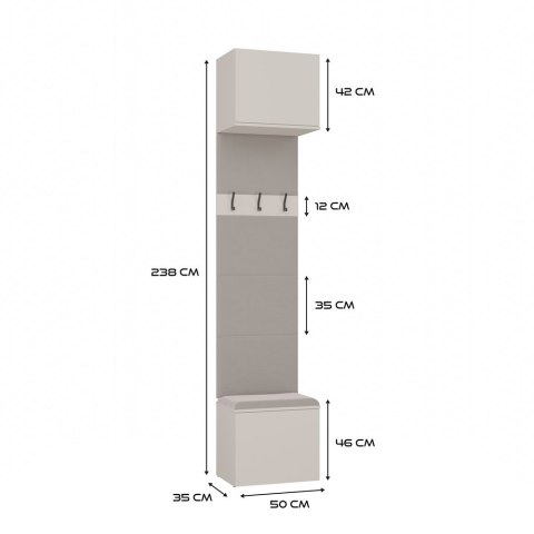 Garderoba Wieszak HAGA 1W KASZMIR BEŻ